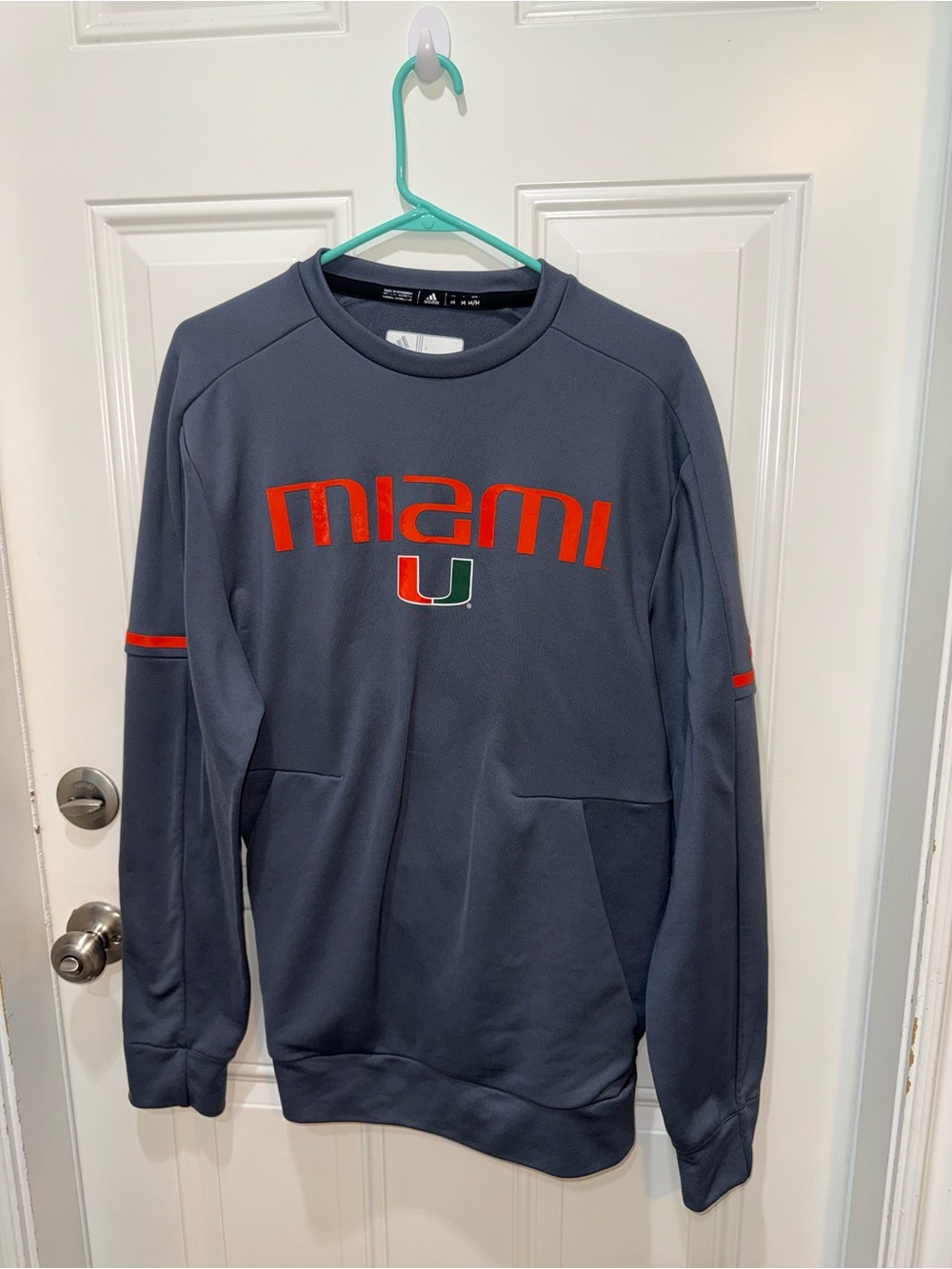 UM adidas Men’s Crewneck Sweatshirt with University of Miami Logo